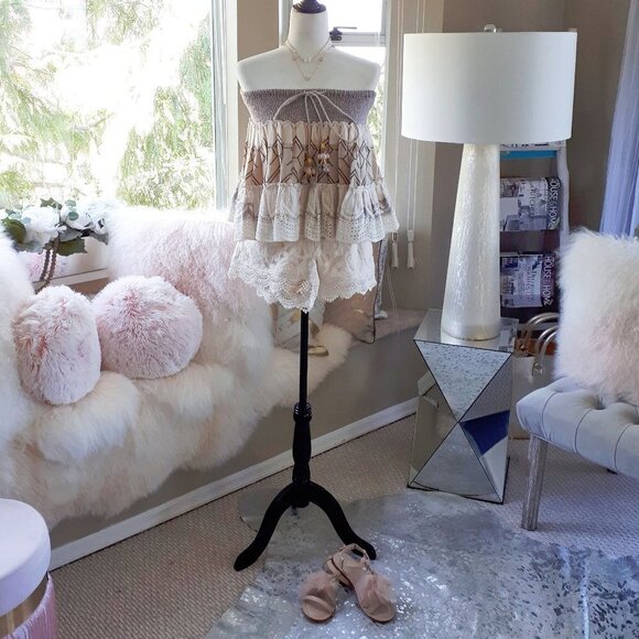 NWT Hemant & Nandita beige pleated mini skirt - Picture 9 of 11